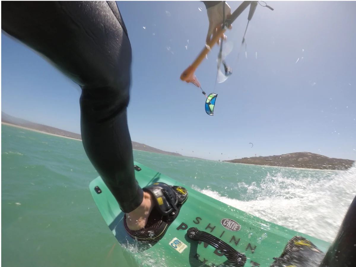 Kiteboard and rider on the water in Langebaan